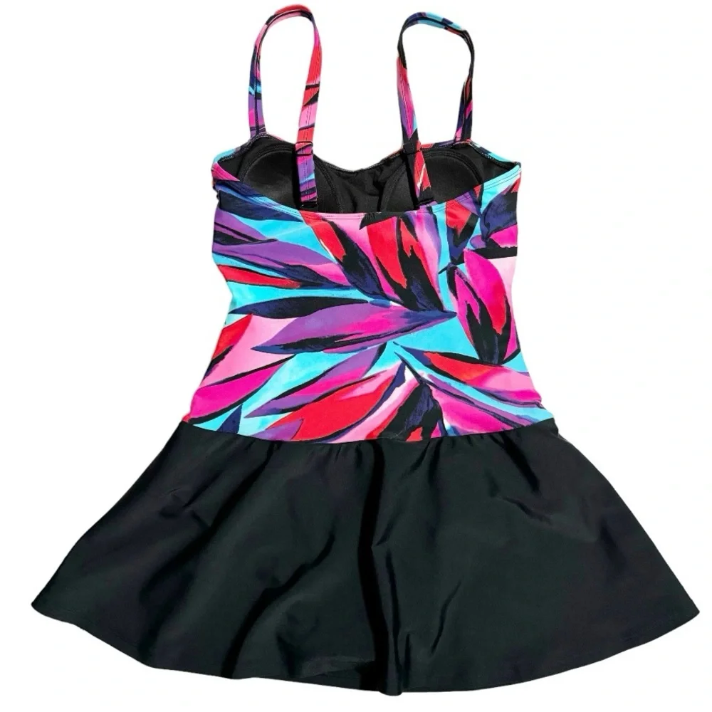 Venus Tropical Floral Palm Swim Dress